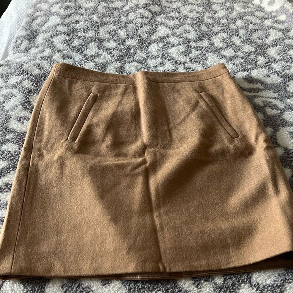 J Crew Tan Wool Blend Skirt